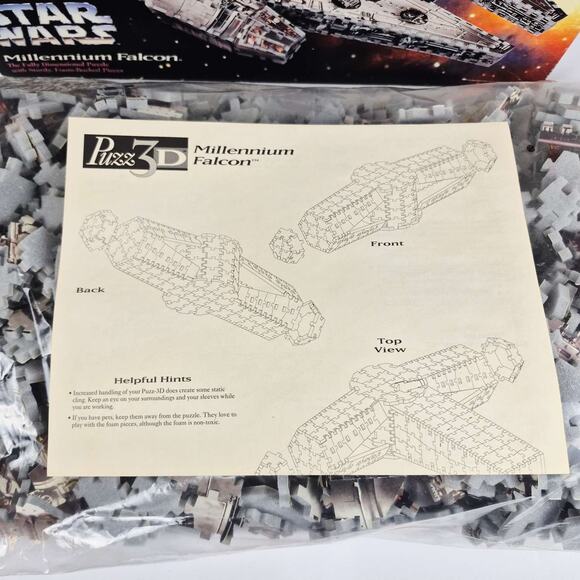 95 Star Wars Millennium Falcon 3D 857 Piece Foam Puzzle Milton Bradley Complete - Picture 14 of 16